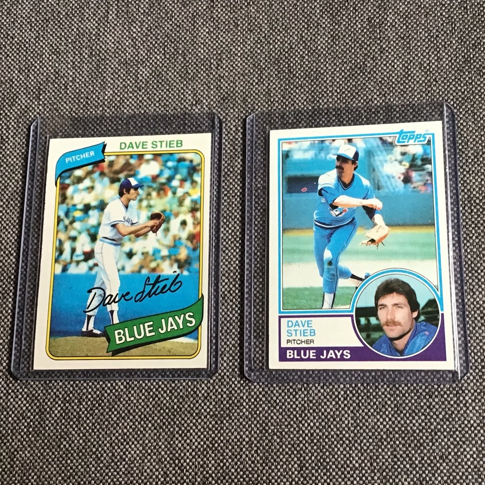 1980 Topps Dave STIEB Rookie Card #77 (Original Print) Blue Jays & Topps 1983